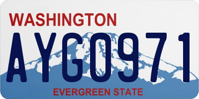 WA license plate AYG0971