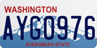 WA license plate AYG0976