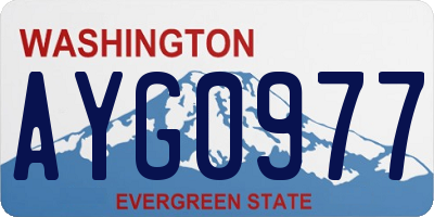 WA license plate AYG0977
