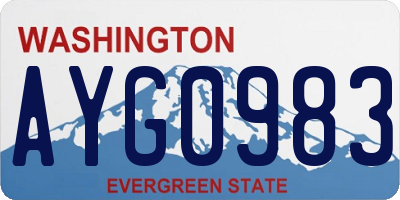 WA license plate AYG0983