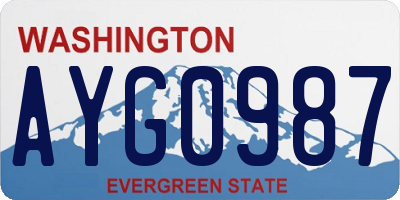WA license plate AYG0987