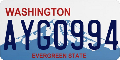 WA license plate AYG0994