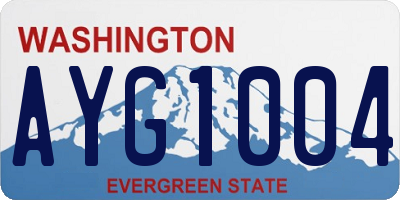 WA license plate AYG1004