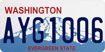 WA license plate AYG1006