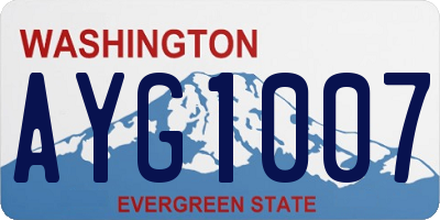 WA license plate AYG1007