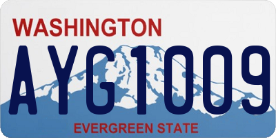 WA license plate AYG1009