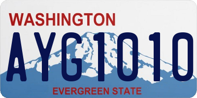 WA license plate AYG1010