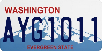 WA license plate AYG1011