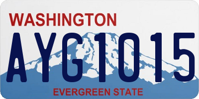 WA license plate AYG1015