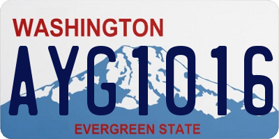 WA license plate AYG1016