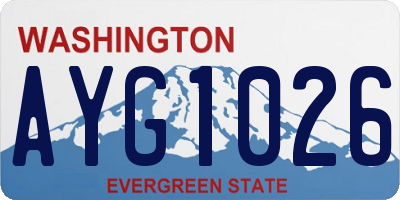 WA license plate AYG1026