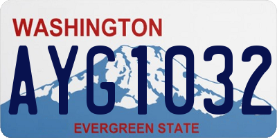 WA license plate AYG1032