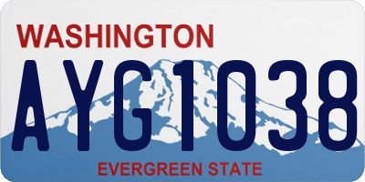 WA license plate AYG1038