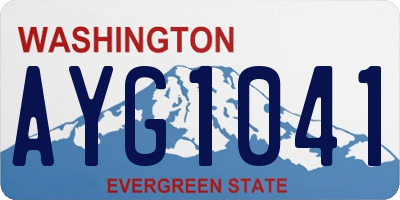WA license plate AYG1041