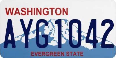 WA license plate AYG1042