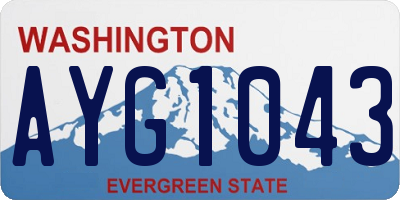 WA license plate AYG1043