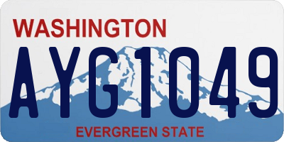 WA license plate AYG1049