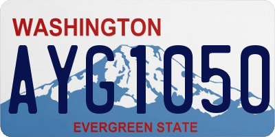 WA license plate AYG1050