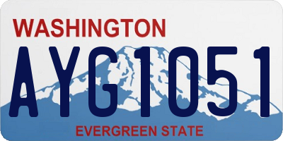 WA license plate AYG1051