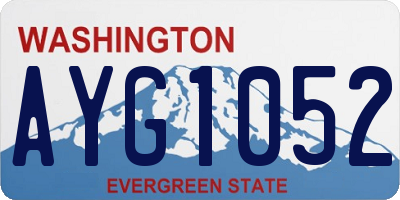 WA license plate AYG1052