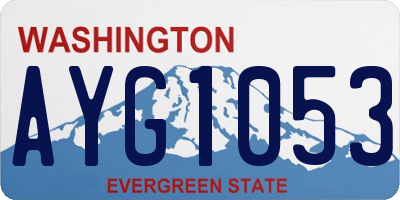 WA license plate AYG1053