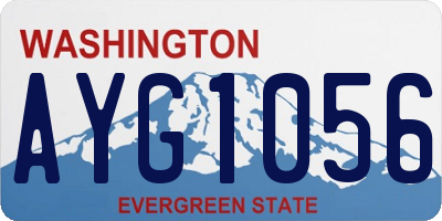 WA license plate AYG1056