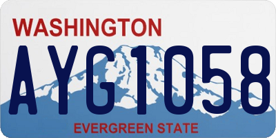 WA license plate AYG1058