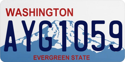 WA license plate AYG1059