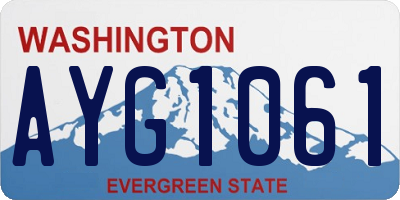 WA license plate AYG1061