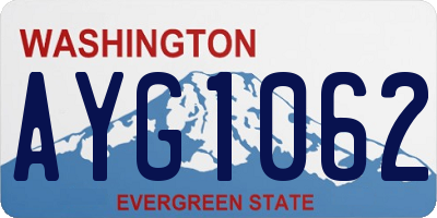 WA license plate AYG1062