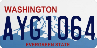 WA license plate AYG1064