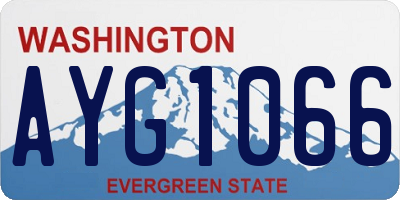 WA license plate AYG1066