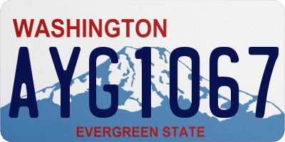 WA license plate AYG1067