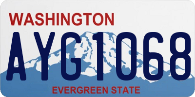WA license plate AYG1068