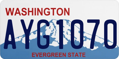 WA license plate AYG1070