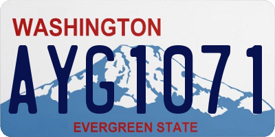 WA license plate AYG1071