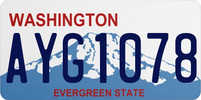 WA license plate AYG1078