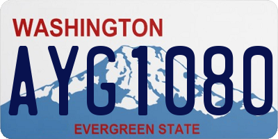 WA license plate AYG1080