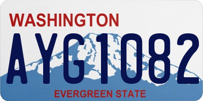 WA license plate AYG1082