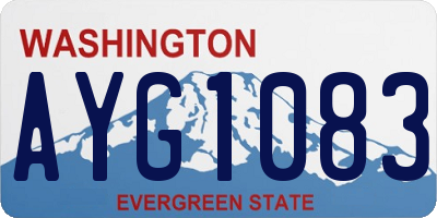 WA license plate AYG1083