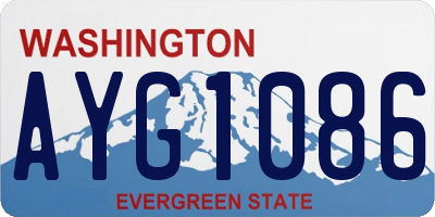 WA license plate AYG1086