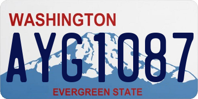 WA license plate AYG1087