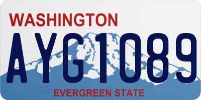 WA license plate AYG1089