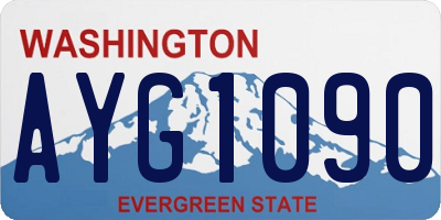WA license plate AYG1090