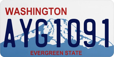 WA license plate AYG1091