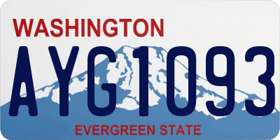 WA license plate AYG1093