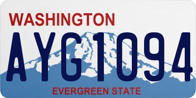 WA license plate AYG1094