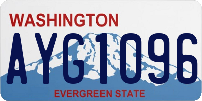 WA license plate AYG1096