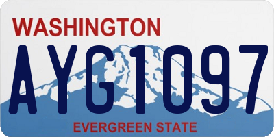 WA license plate AYG1097