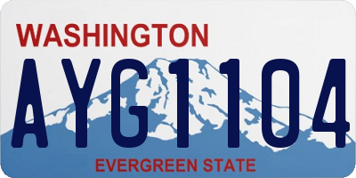 WA license plate AYG1104